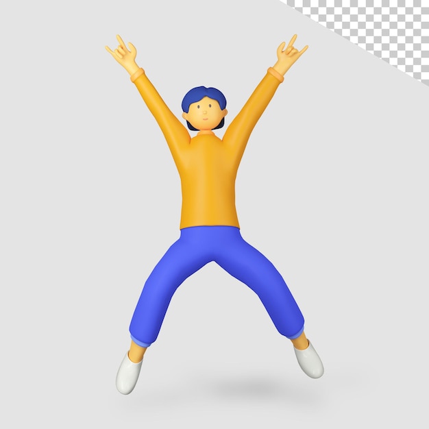 3D personagem masculino pulando