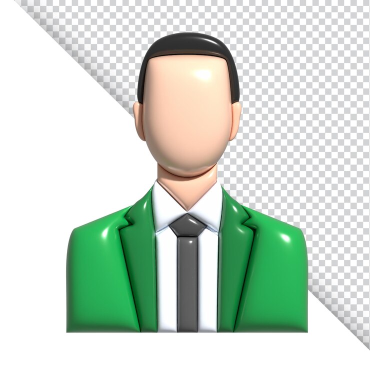 PSD 3d personaje de avatar de retrato de hombre de negocios