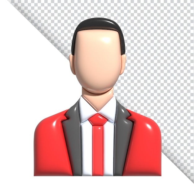 PSD 3d personaje de avatar de retrato de hombre de negocios