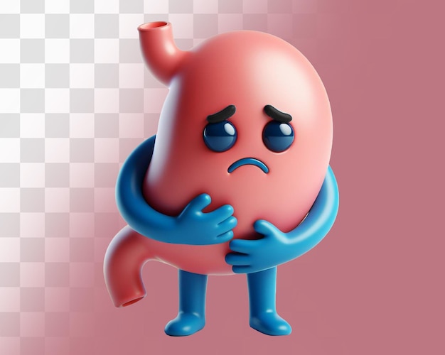 3d personaje de estómago lindo