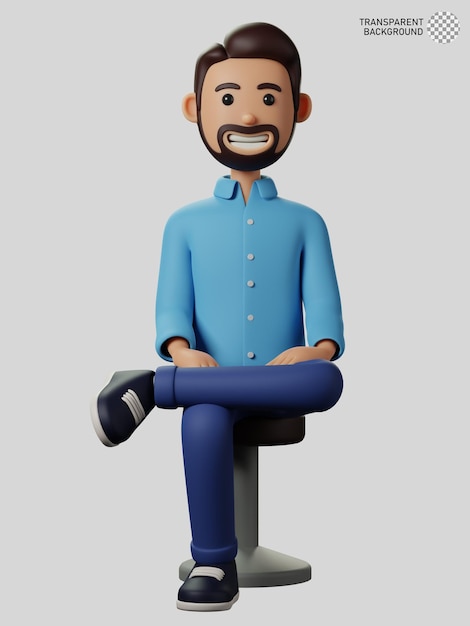 PSD 3d personaje de hombre de negocios