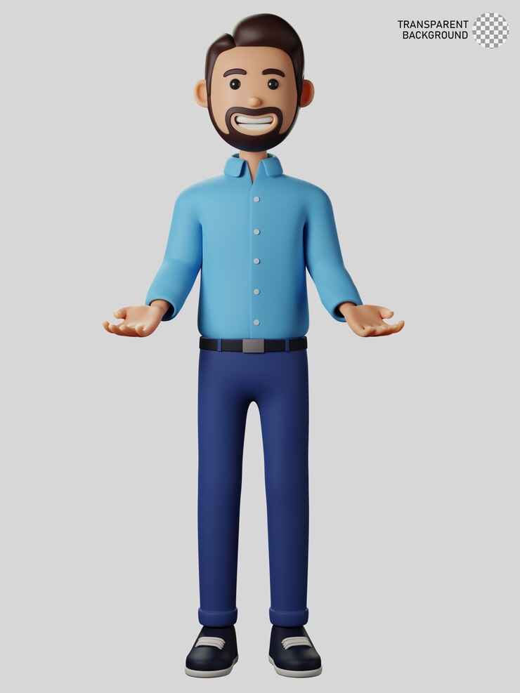 PSD 3d personaje de hombre de negocios