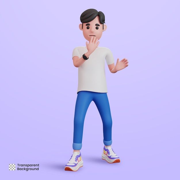 3d personaje masculino sorprendido