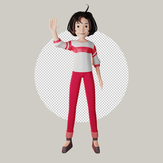 3d, personnage féminin, onduler