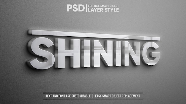 3D-Perspektive Realistischer Eleganter Schwarzer Keramik Bearbeitbarer Smart Object Layer Style Texteffekt