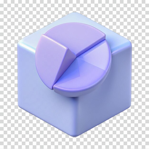 3D Pie Chart Cube Data Visualization