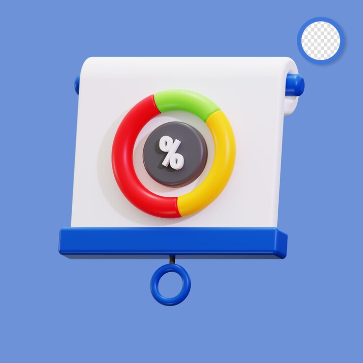 PSD 3d pie chart presentation with percentage symbol