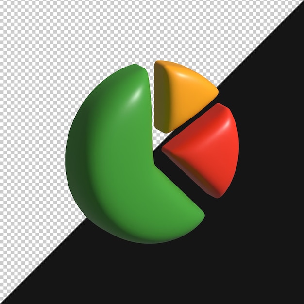3d pie chart representing data visualization and business growth