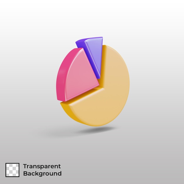 3D Pie Icon with transparent background