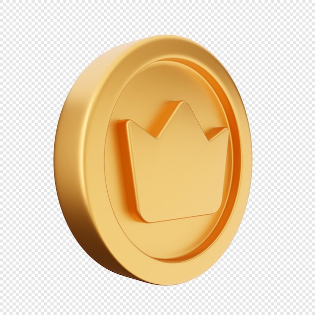 3d pièce d'or argent bronze icône illustration rendu