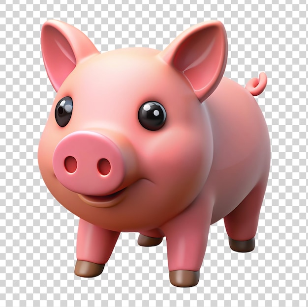 PSD 3d piggy bank aislado en un fondo transparente