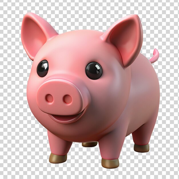 PSD 3d piggy bank isolado em fundo transparente