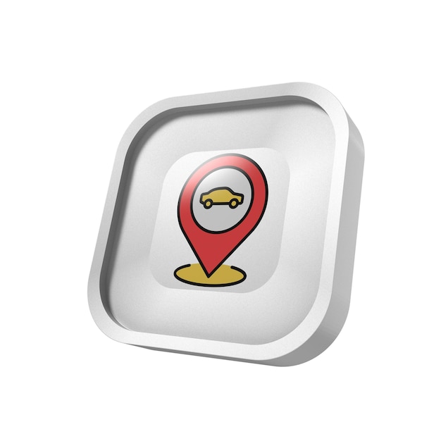 3D-Pin-Symbol für den Standort des Autos