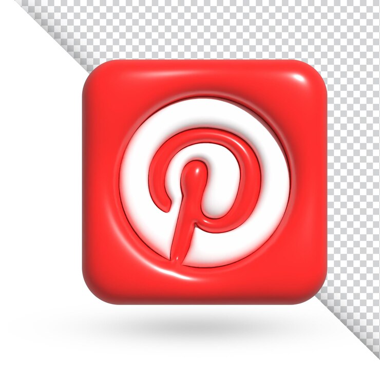 PSD 3d-pinterest-social-media-logo-symbol isoliert