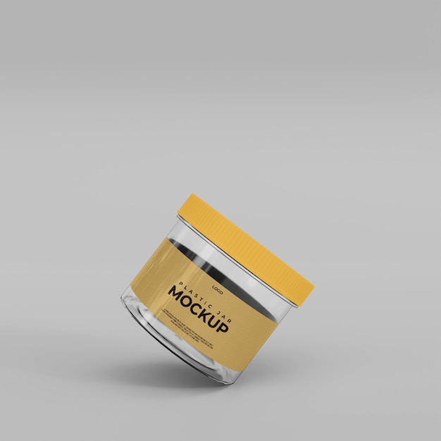 3D Plastic Jar Mockup