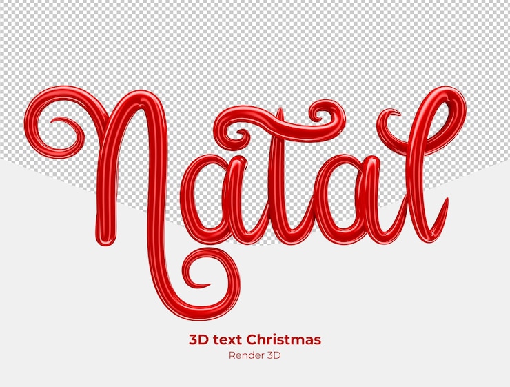 PSD 3d plástico render texto navidad pt br