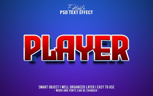 3D-Player bearbeitbare Texteffektvorlage