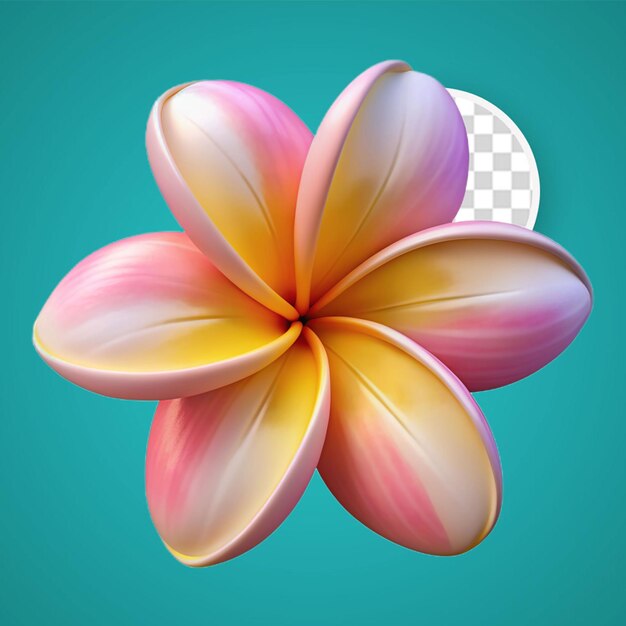 PSD 3d plumeria-blumen, isoliert auf durchsichtigem hintergrund