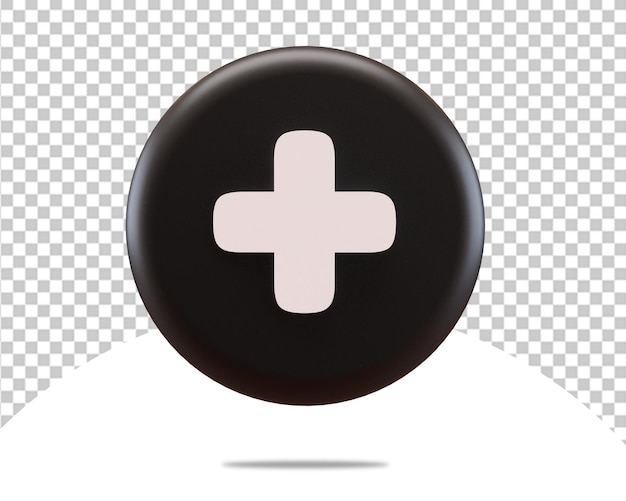 PSD 3d plus schwarzes symbol