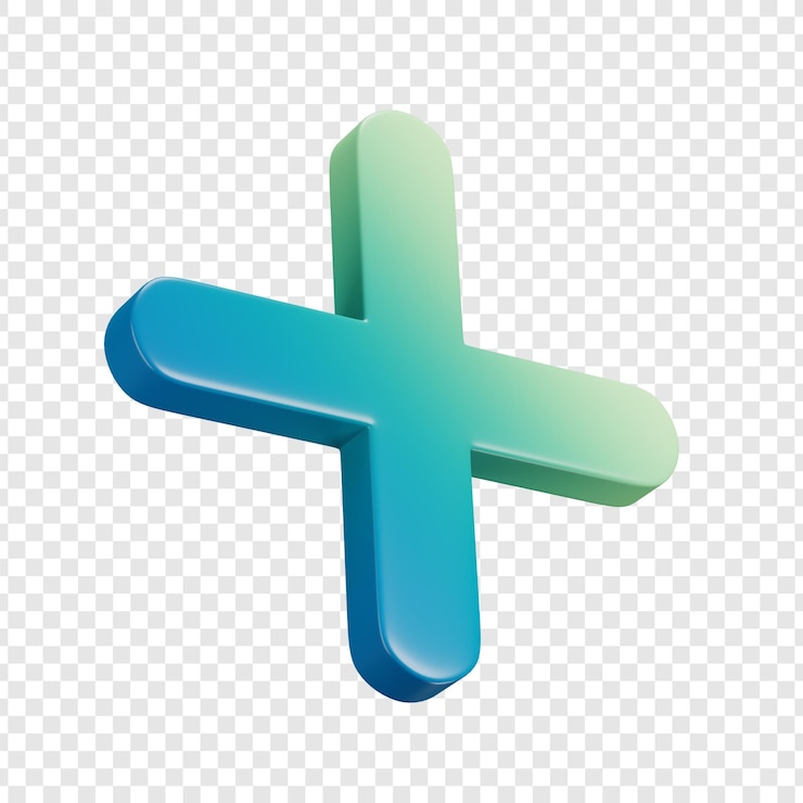 PSD 3d-plus-zeichen-symbol - addition und positive konzepte
