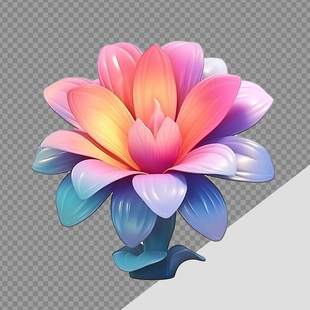 PSD 3d png de flor isolado em fundo transparente