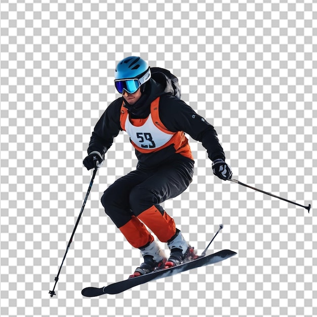 PSD 3d png silhueta abstrata de um esquiador isolado