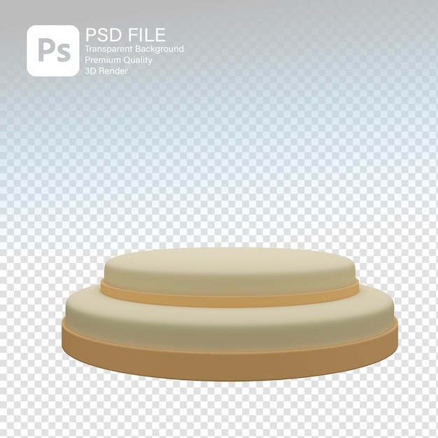 PSD 3d-podium in pfirsich- und chromfarbe für den produktkatalog