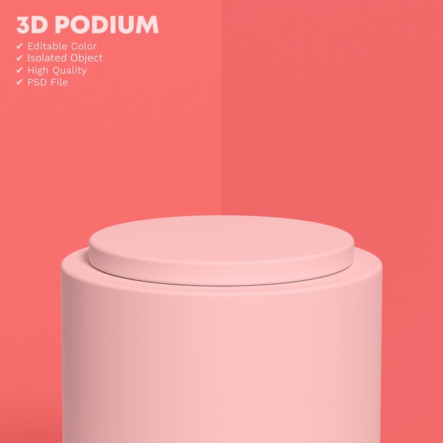 3d podium produktständer isoliert voll editierbare farbe