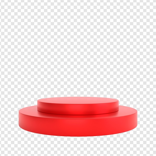 3d Podium rosso isolato Png sfondo trasparente
