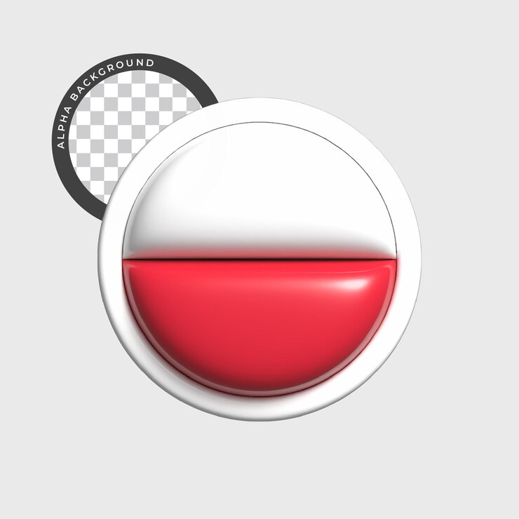 PSD 3d poland circular flag