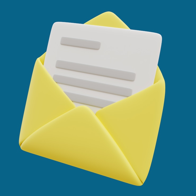 PSD 3d-post-symbol mit buchstaben