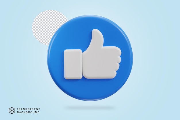 3d pouces vers le haut des médias sociaux comme illustration vectorielle d'icône