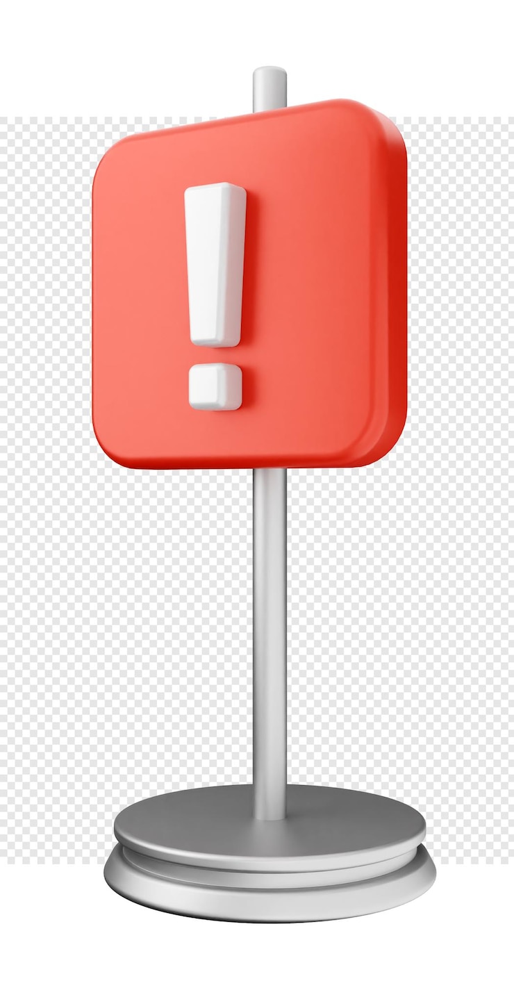 PSD 3d precaución advertencia alerta signo icono ilustración render