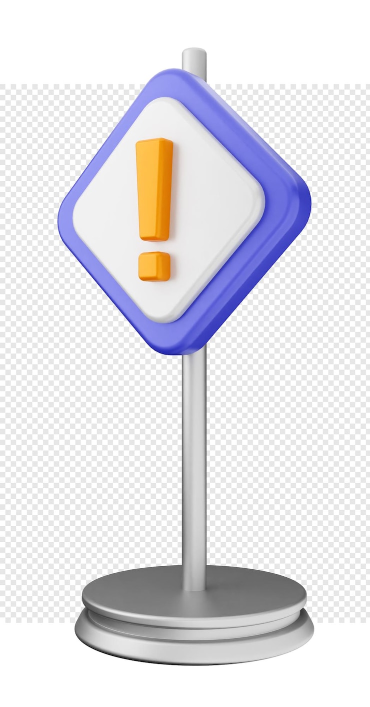 PSD 3d precaución advertencia alerta signo icono ilustración render
