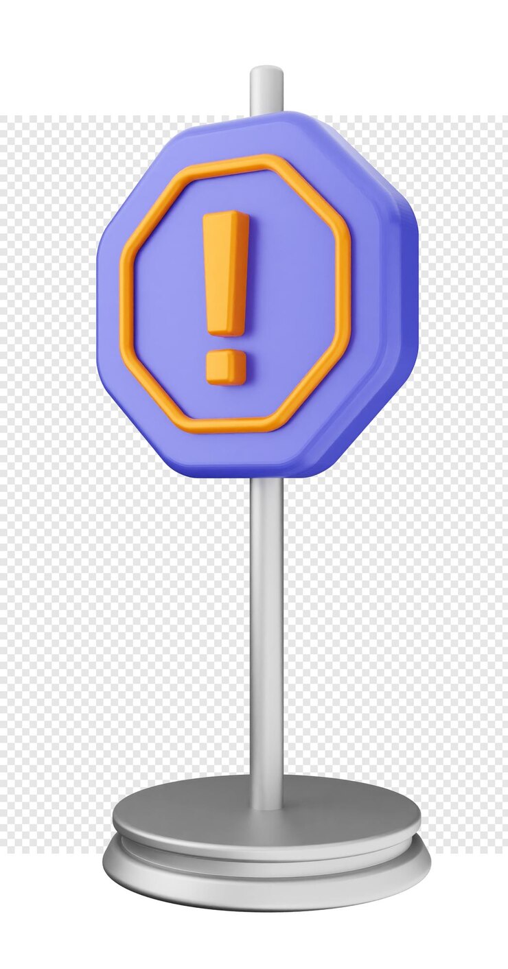 PSD 3d precaución advertencia alerta signo icono ilustración render