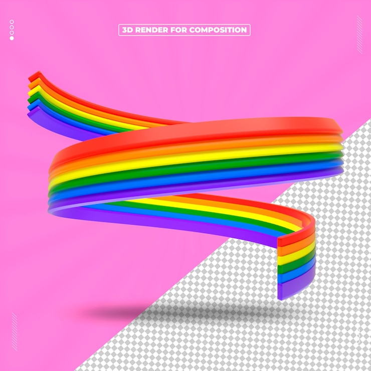 PSD 3d prestado orgullo día mes lgbt