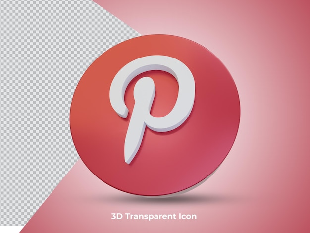 3d prestados icono de Pinterest frente vie