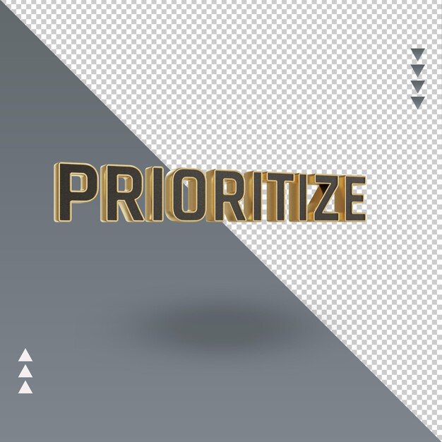 PSD 3d priorize a renderização de texto em ouro preto na vista esquerda