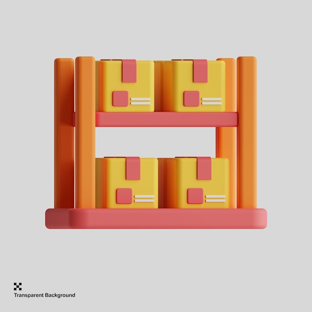 3D-Produktregal-Symbol