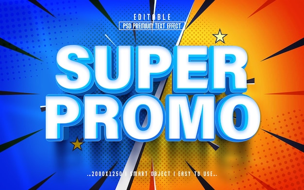 3d Promo psd estilo de efecto de texto editable
