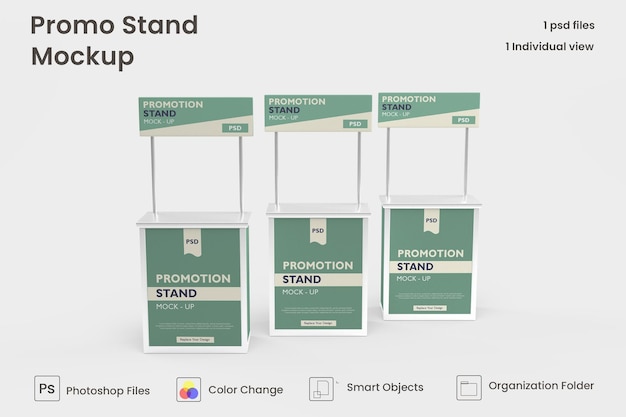 3d promo stand mockup premium psd