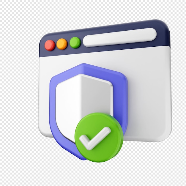 3d protección de seguridad de Internet sitio web verificación de escudo aprobar