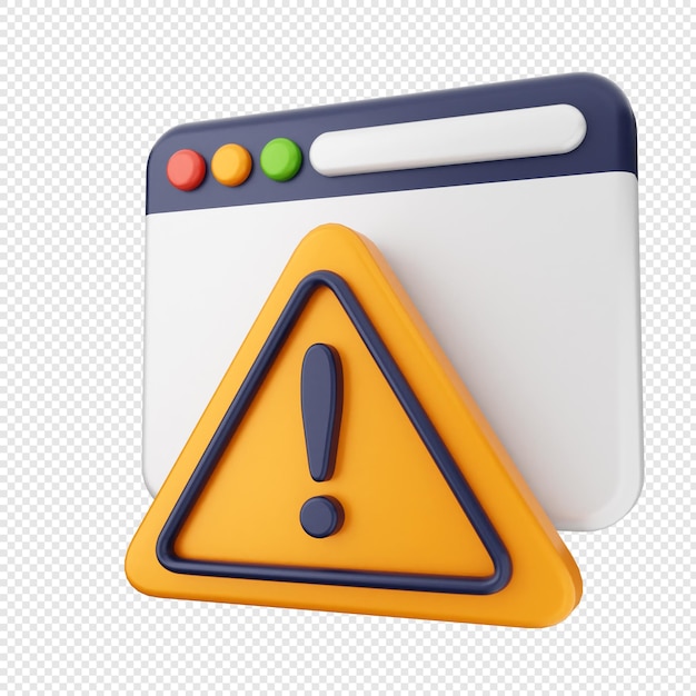 3d protection de la sécurité sur Internet site Web avertissement avertissement signe de précaution danger