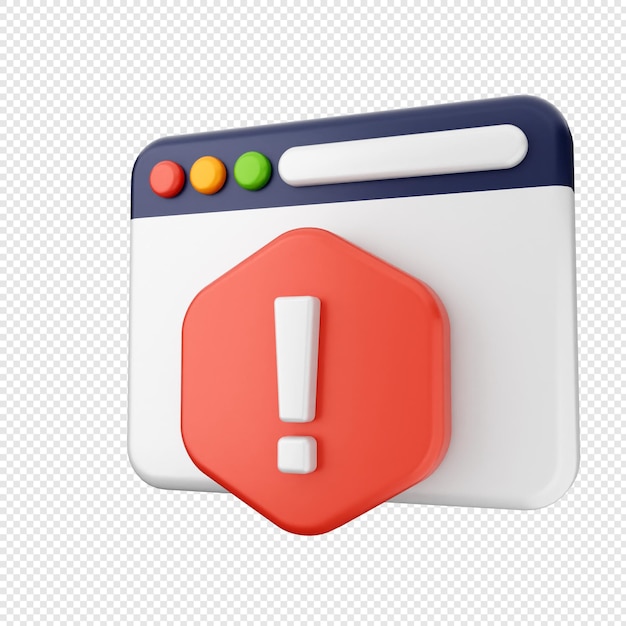 3d protection de la sécurité sur Internet site Web avertissement avertissement signe de précaution danger