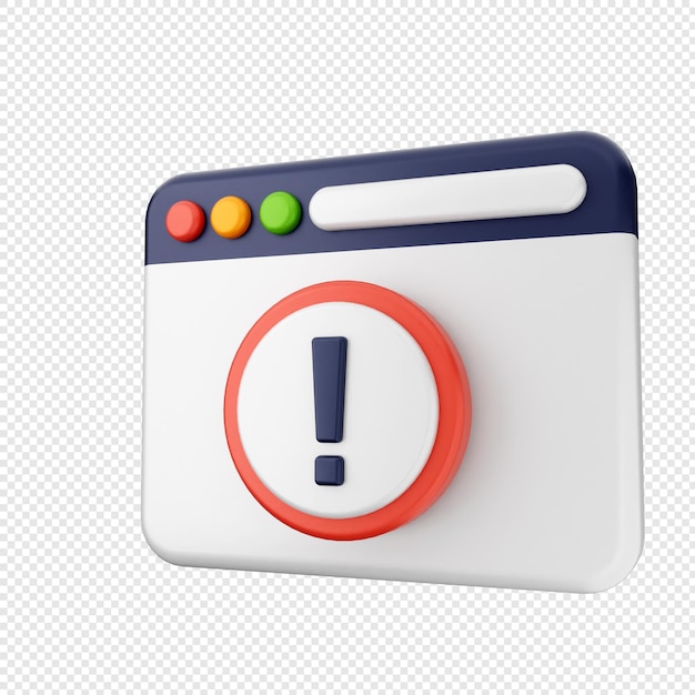 3d protection de la sécurité sur Internet site Web avertissement avertissement signe de précaution danger