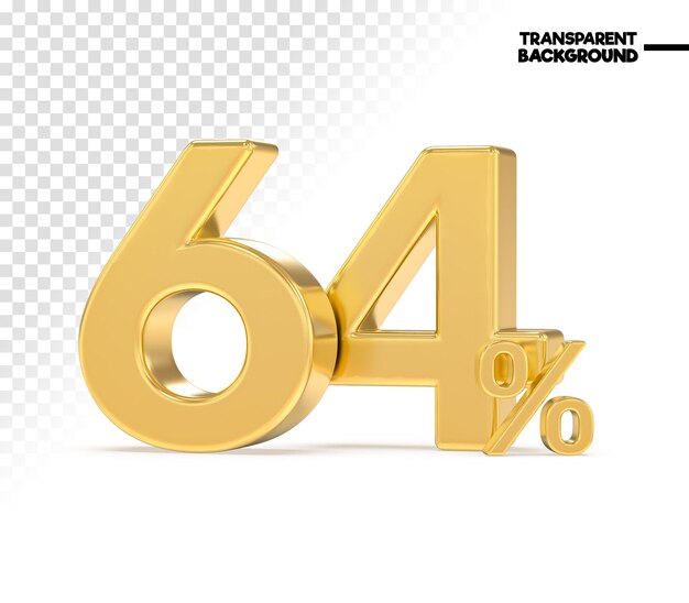 3d-Prozent-Zahl Gold-Luxus