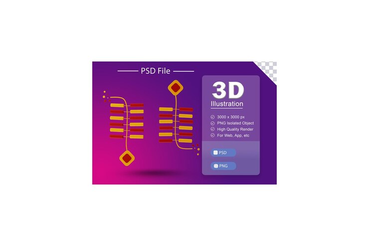 PSD 3d psd ikona ohňostroje pro čínský nový rok, ilustrace na izolovaném pozadí