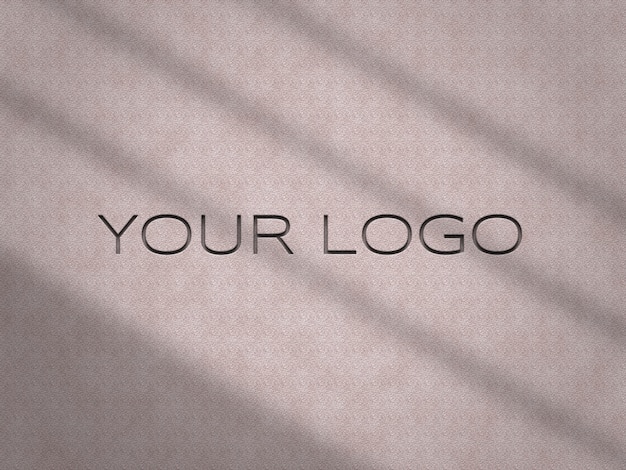 3D PSD Logotipo de la compañía Mockup en la pared Logotipo de fachada de letrero colgado moderno