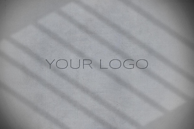 3D PSD Logotipo de la compañía Mockup en la pared Logotipo de fachada de letrero colgado moderno