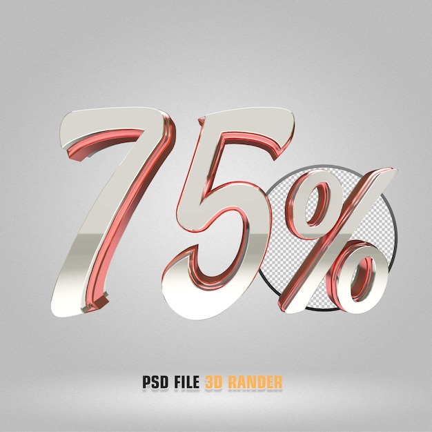 3d PSD Rander número porcentaje de descuento
